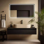 Specchio da trucco rettangolare a LED WallBeyond trasparente
