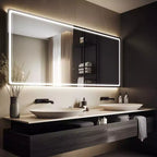 Specchio da trucco rettangolare a LED WallBeyond trasparente
