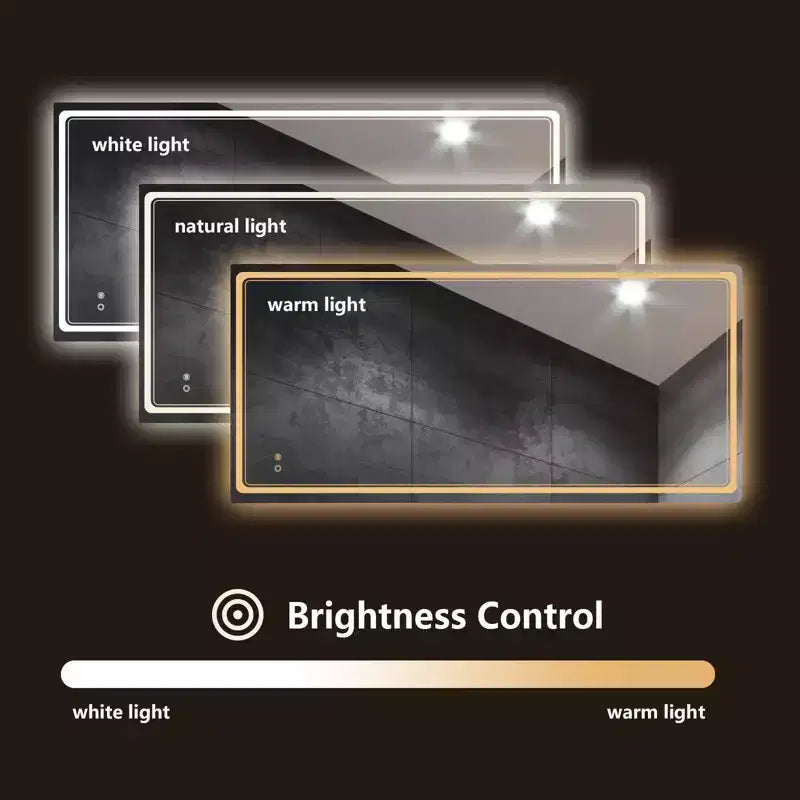 Specchio da trucco rettangolare a LED WallBeyond trasparente