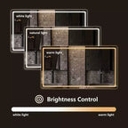Specchio da trucco rettangolare a LED WallBeyond trasparente