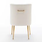 Sedia da Pranzo Senza Braccioli con Rivestimento in Velluto e Gambe in Metallo Dorato – Beige / Verde / Nero / Blu Scuro / Grigio
