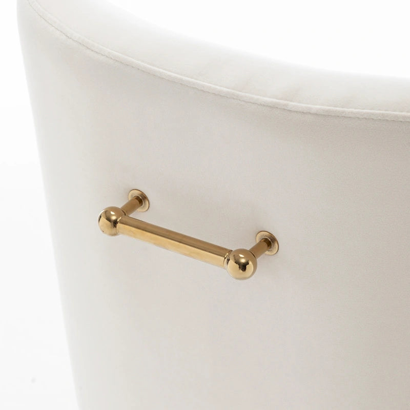 Sedia da Pranzo Senza Braccioli con Rivestimento in Velluto e Gambe in Metallo Dorato – Beige / Verde / Nero / Blu Scuro / Grigio
