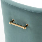 Sedia da Pranzo Senza Braccioli con Rivestimento in Velluto e Gambe in Metallo Dorato – Beige / Verde / Nero / Blu Scuro / Grigio