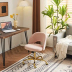 Office Chair Velvet Desk Chair Swivel Armchair Cute Modern Fabric Home Office Desk Chairs with Wheels