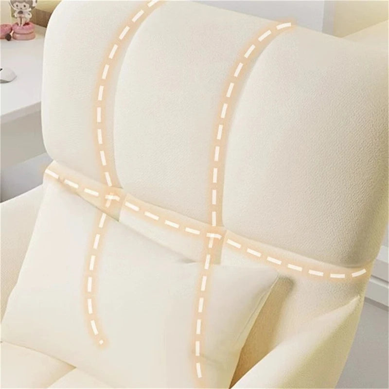 Sedia da ufficio girevole in tessuto beige - Altezza regolabile, monoposto