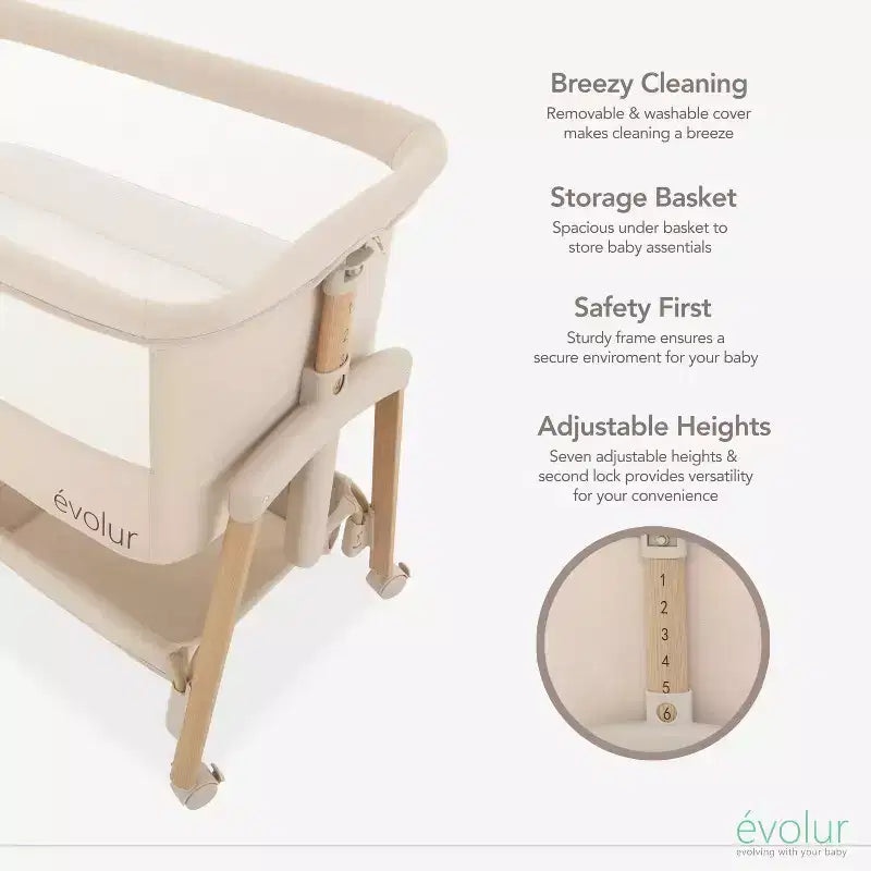 Evolur Lullaby Culla Portatile con Ruote