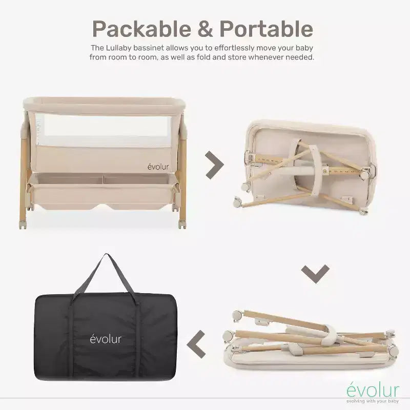 Evolur Lullaby Culla Portatile con Ruote