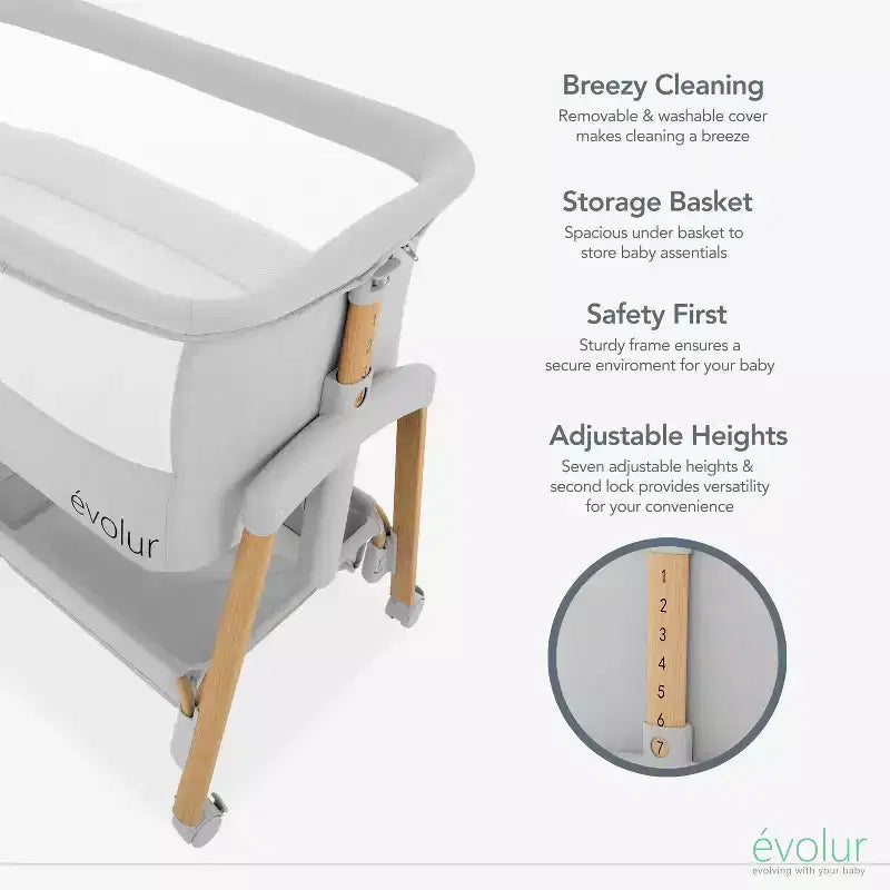 Evolur Lullaby Culla Portatile con Ruote