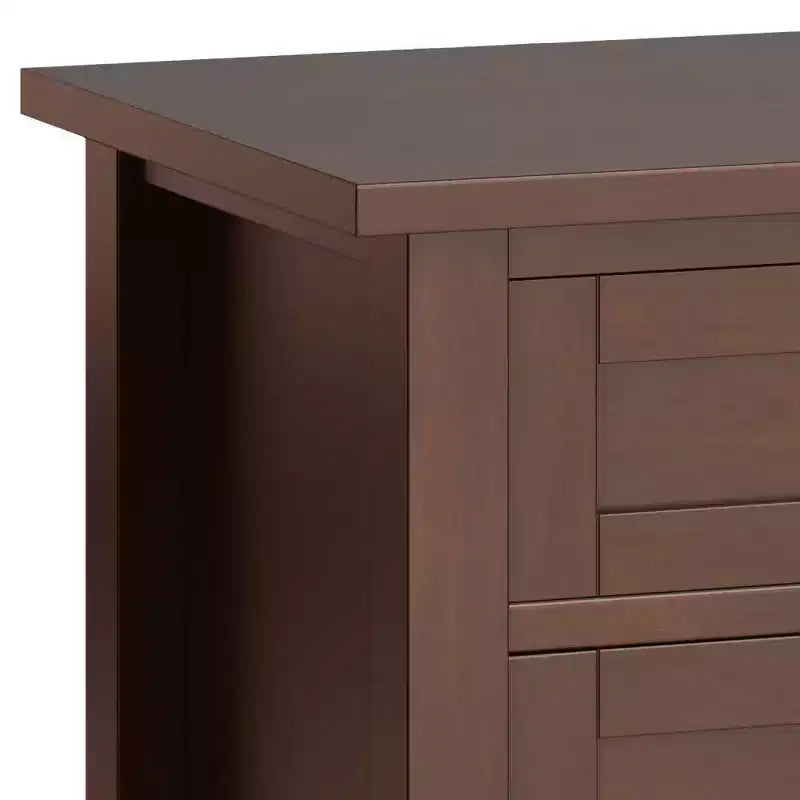 Comodino Norfolk - WyndenHall: Legno massello, 2 cassetti, vano a giorno