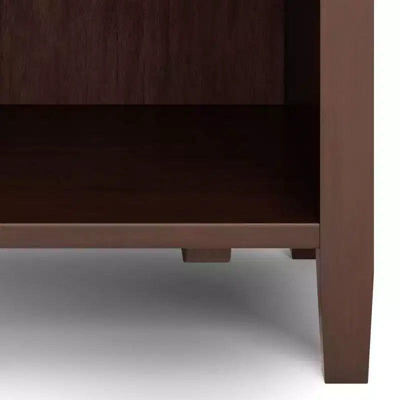 Comodino Norfolk - WyndenHall: Legno massello, 2 cassetti, vano a giorno