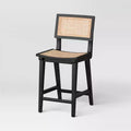 23.62 Tormod Backed Cane Counter Height Barstool with Footrest - Threshold