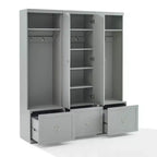 Set Harper 3 pezzi per ingresso con armadio dispensa e 2 appendiabiti a colonna - Crosley