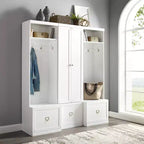 Set Harper 3 pezzi per ingresso con armadio dispensa e 2 appendiabiti a colonna - Crosley