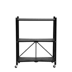 J&V TEXTILES Scaffale in metallo pieghevole assemblato Nero