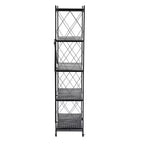 J&V TEXTILES Scaffale in metallo pieghevole assemblato Nero
