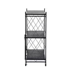 J&V TEXTILES Scaffale in metallo pieghevole assemblato Nero