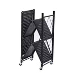 J&V TEXTILES Scaffale in metallo pieghevole assemblato Nero