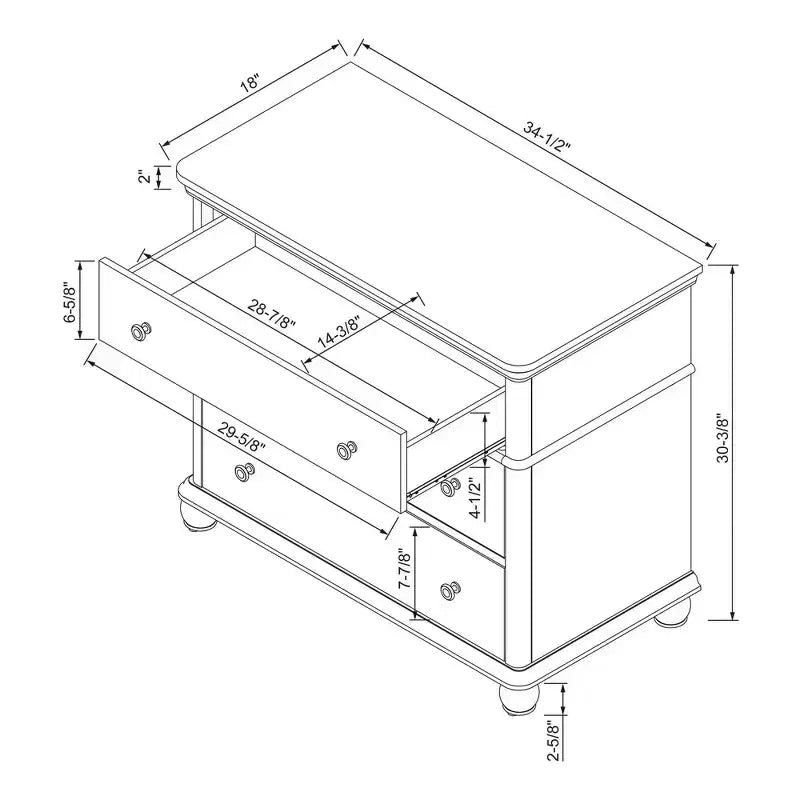 Cassettiera verticale classica a 3 cassetti in legno - Hearth & Hand with Magnolia