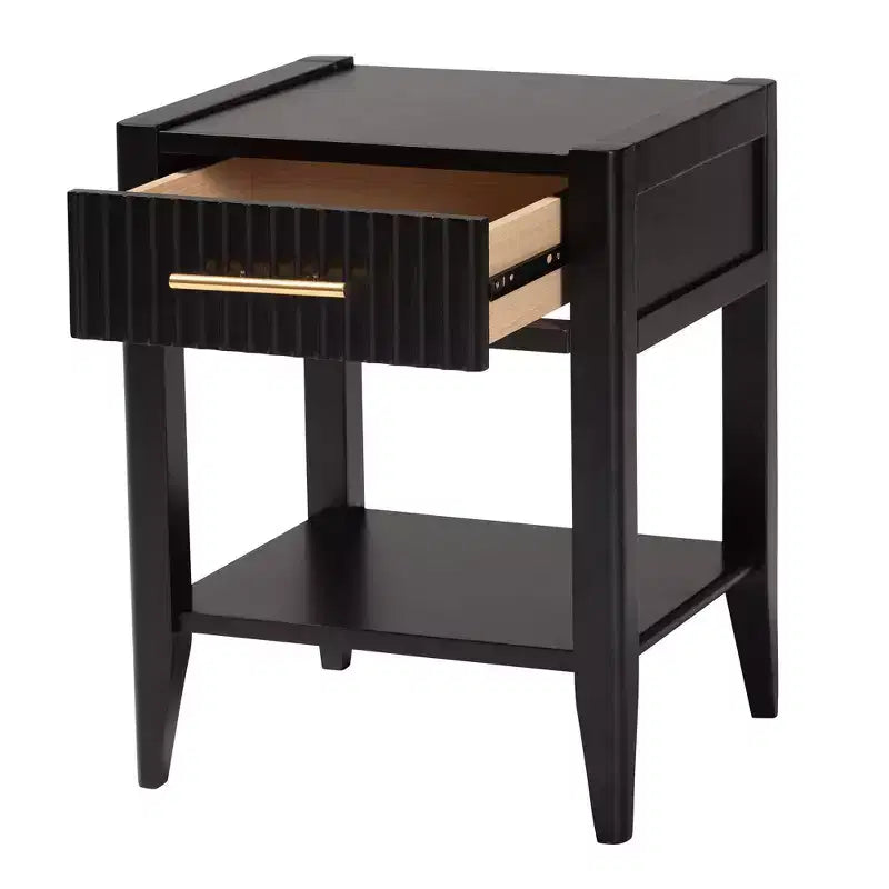 Comodino Baxton Studio Primrose in legno scanalato a 6 cassetti
