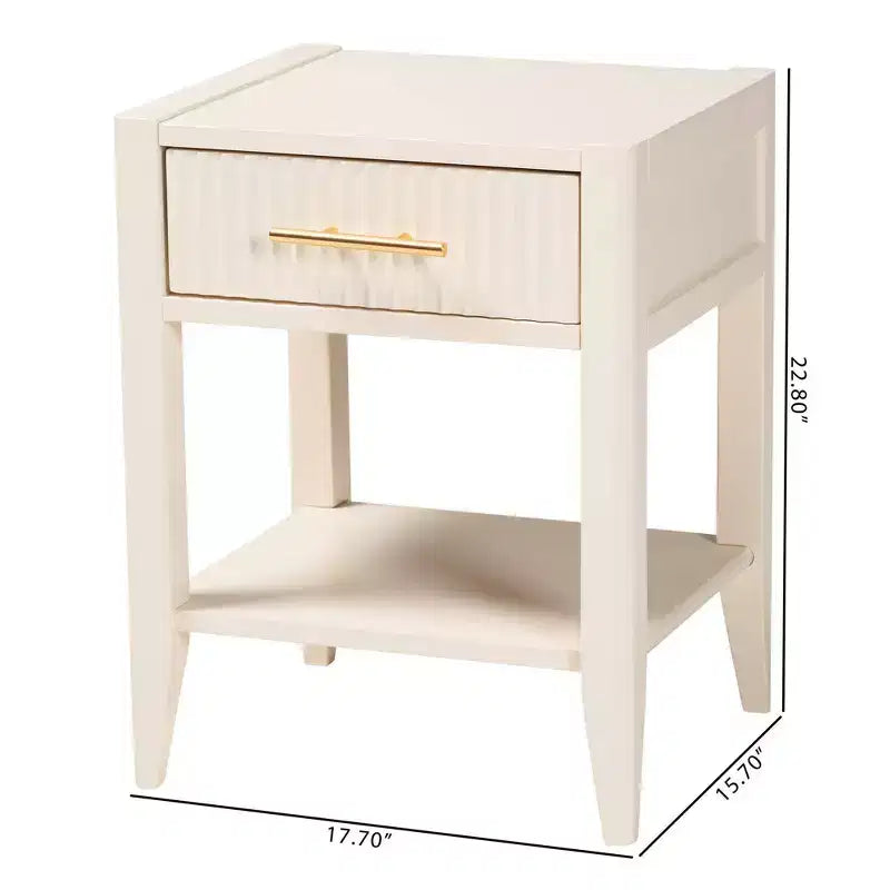 Comodino Baxton Studio Primrose in legno scanalato a 6 cassetti