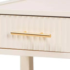 Comodino Baxton Studio Primrose in legno scanalato a 6 cassetti