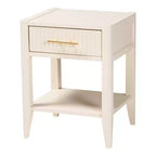 Comodino Baxton Studio Primrose in legno scanalato a 6 cassetti