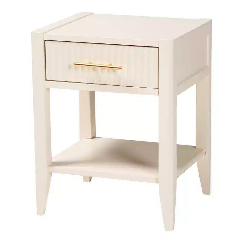 Comodino Baxton Studio Primrose in legno scanalato a 6 cassetti