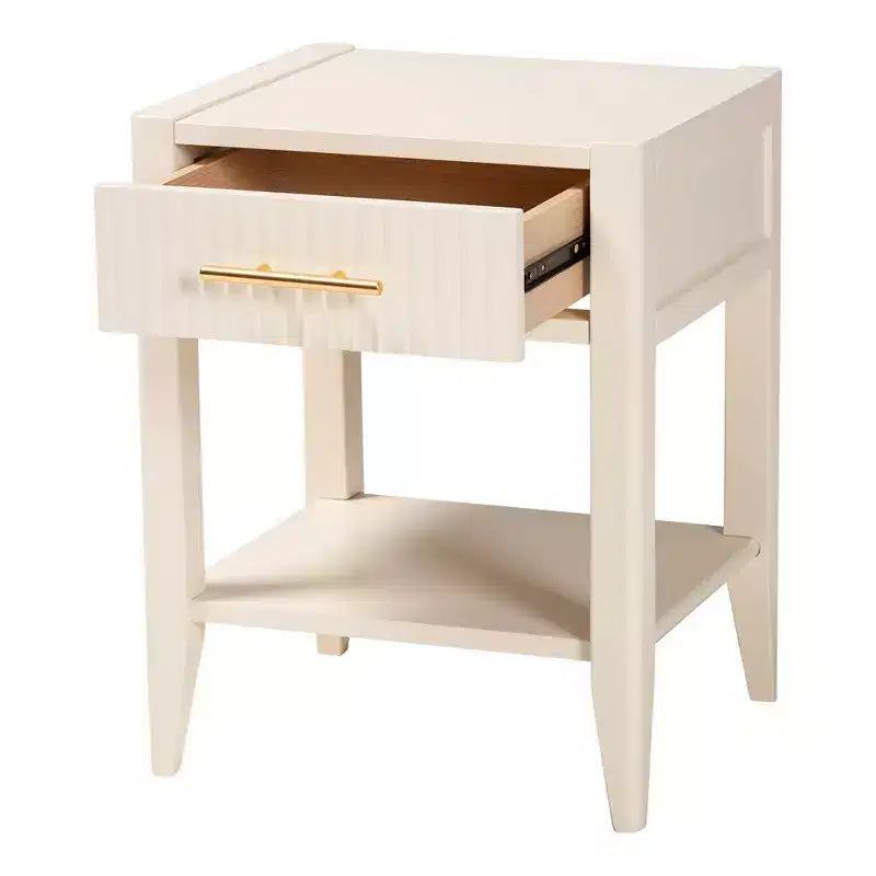 Comodino Baxton Studio Primrose in legno scanalato a 6 cassetti