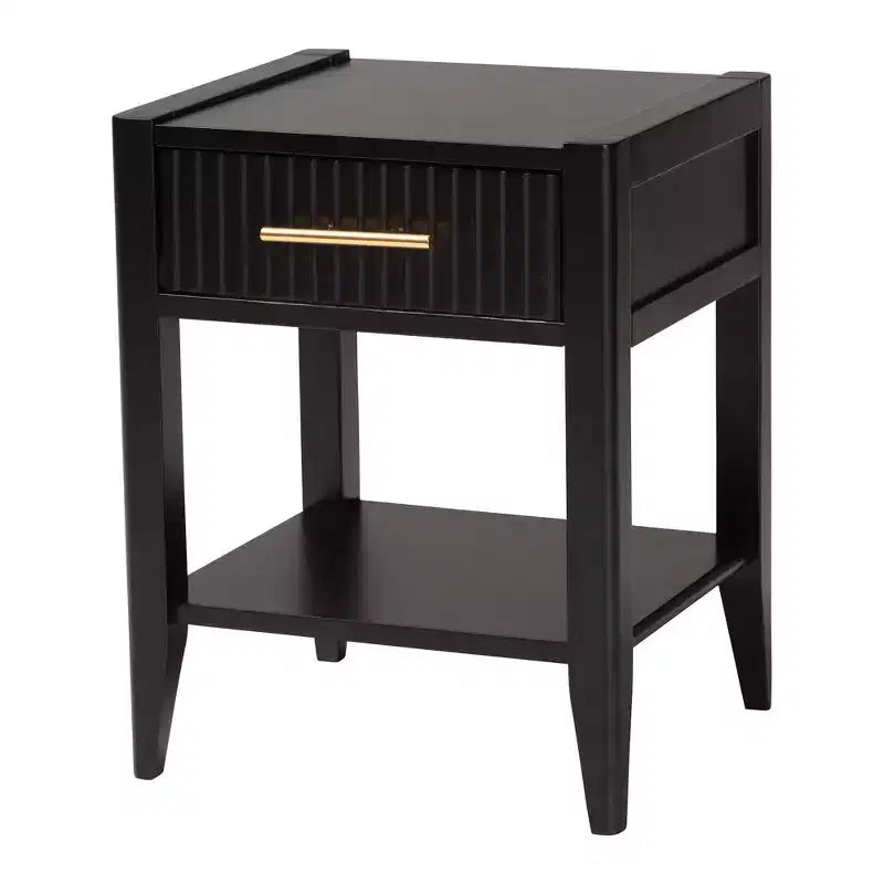 Comodino Baxton Studio Primrose in legno scanalato a 6 cassetti