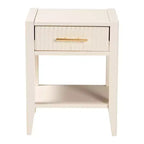 Comodino Baxton Studio Primrose in legno scanalato a 6 cassetti
