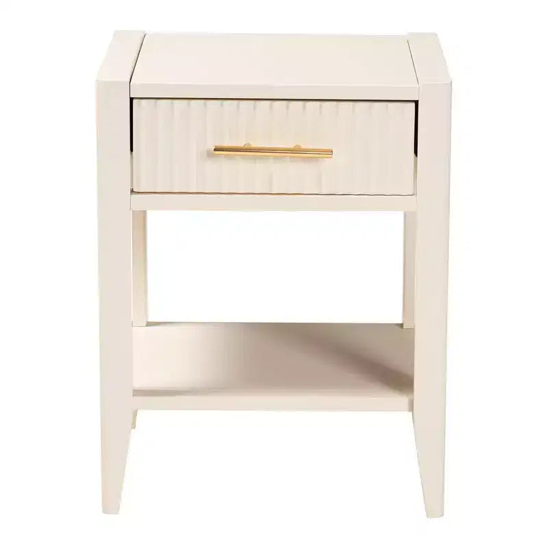 Comodino Baxton Studio Primrose in legno scanalato a 6 cassetti