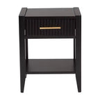 Comodino Baxton Studio Primrose in legno scanalato a 6 cassetti