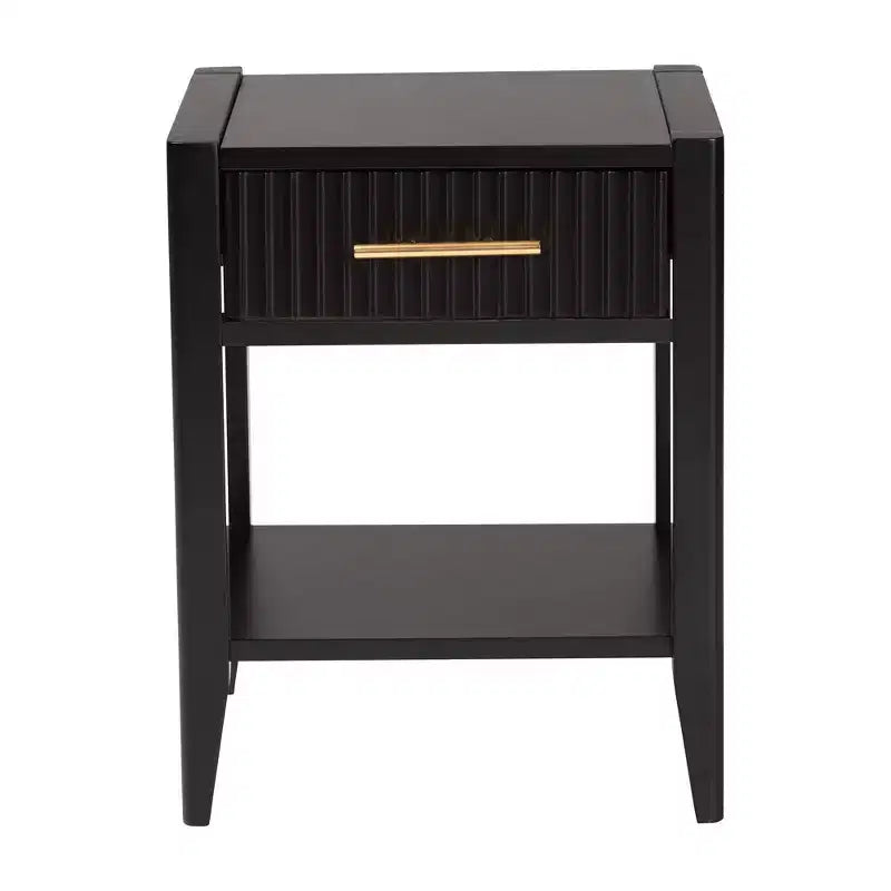 Comodino Baxton Studio Primrose in legno scanalato a 6 cassetti