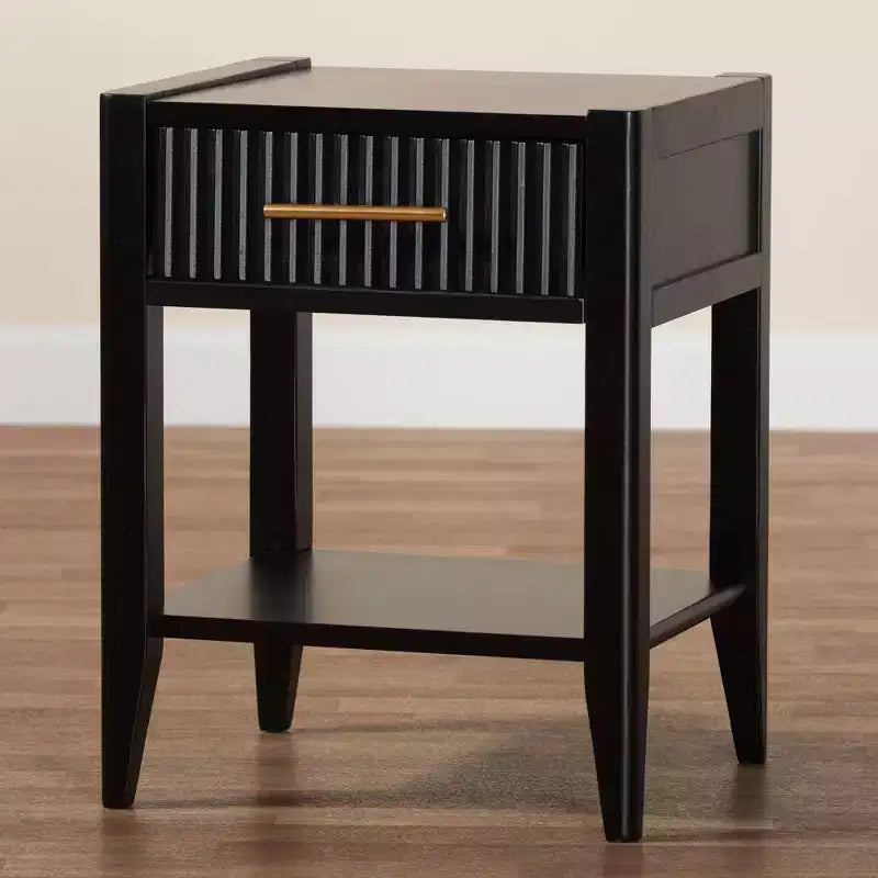 Comodino Baxton Studio Primrose in legno scanalato a 6 cassetti