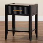 Comodino Baxton Studio Primrose in legno scanalato a 6 cassetti