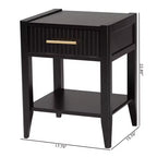 Comodino Baxton Studio Primrose in legno scanalato a 6 cassetti