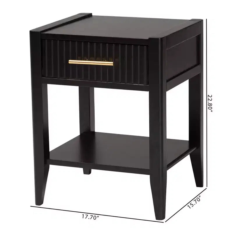 Comodino Baxton Studio Primrose in legno scanalato a 6 cassetti