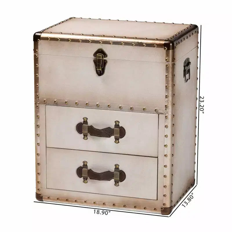 Mobiletto contenitore a 2 cassetti Baxton Studio Agatha Canvas