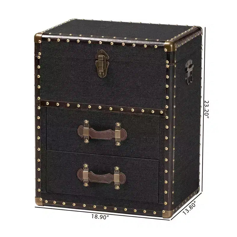 Mobiletto contenitore a 2 cassetti Baxton Studio Agatha Canvas