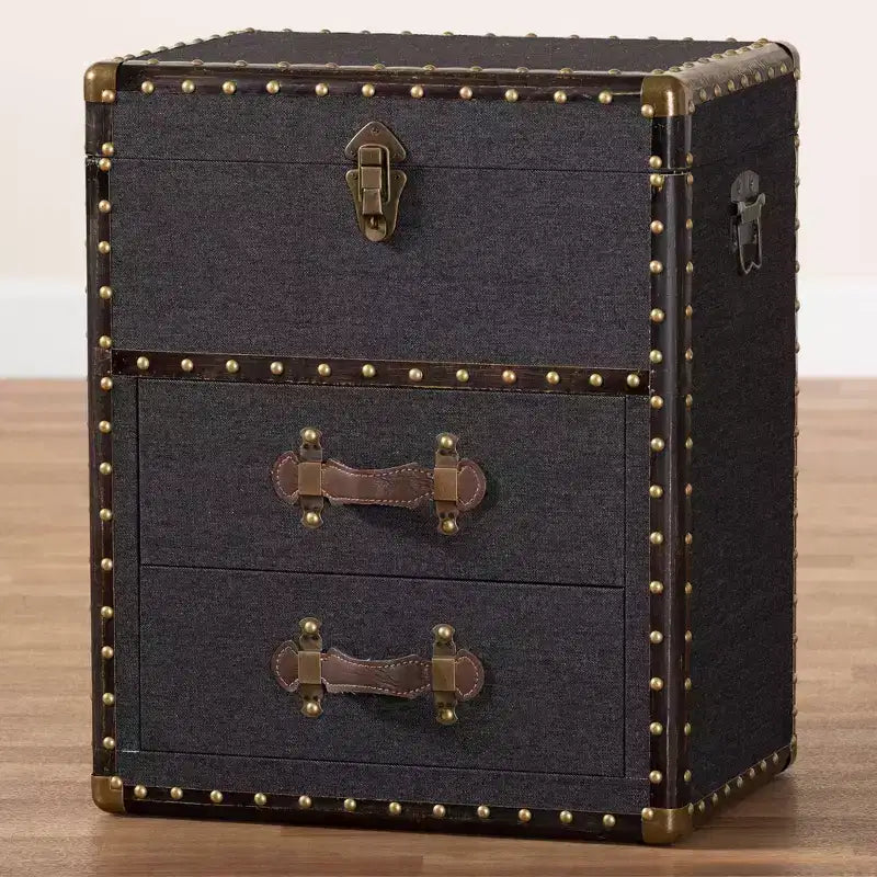 Mobiletto contenitore a 2 cassetti Baxton Studio Agatha Canvas