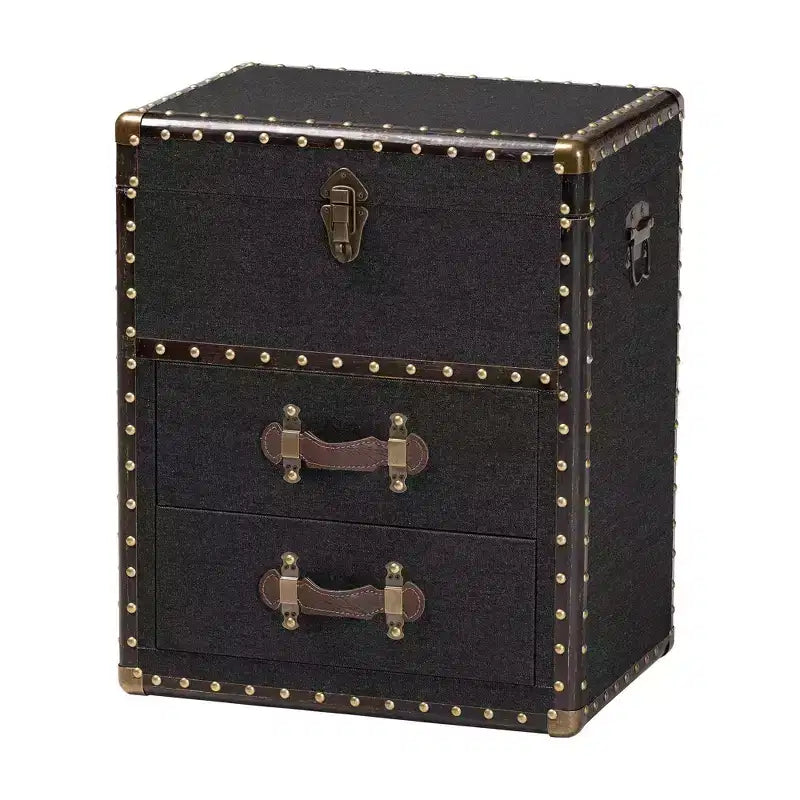 Mobiletto contenitore a 2 cassetti Baxton Studio Agatha Canvas