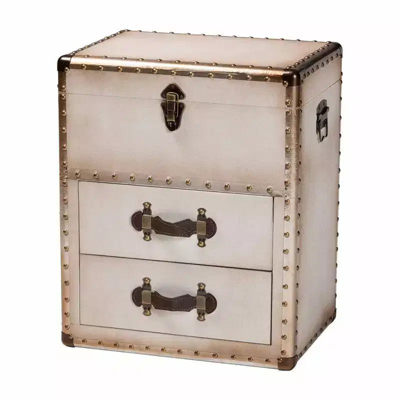 Mobiletto contenitore a 2 cassetti Baxton Studio Agatha Canvas