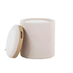 Set di pouf a incastro con vassoio LumiSource in tessuto/legno naturale