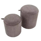 Set di pouf a incastro con vassoio LumiSource in tessuto/legno naturale