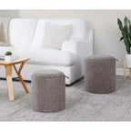 Set di pouf a incastro con vassoio LumiSource in tessuto/legno naturale