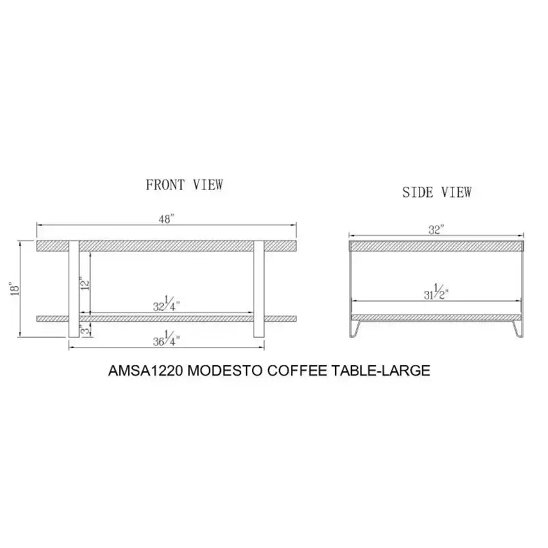 Tavolino da Caffè in Metallo Modesto - Alaterre Furniture