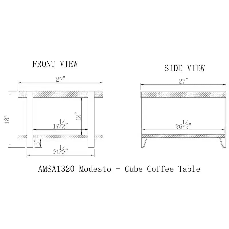 Tavolino da Caffè in Metallo Modesto - Alaterre Furniture