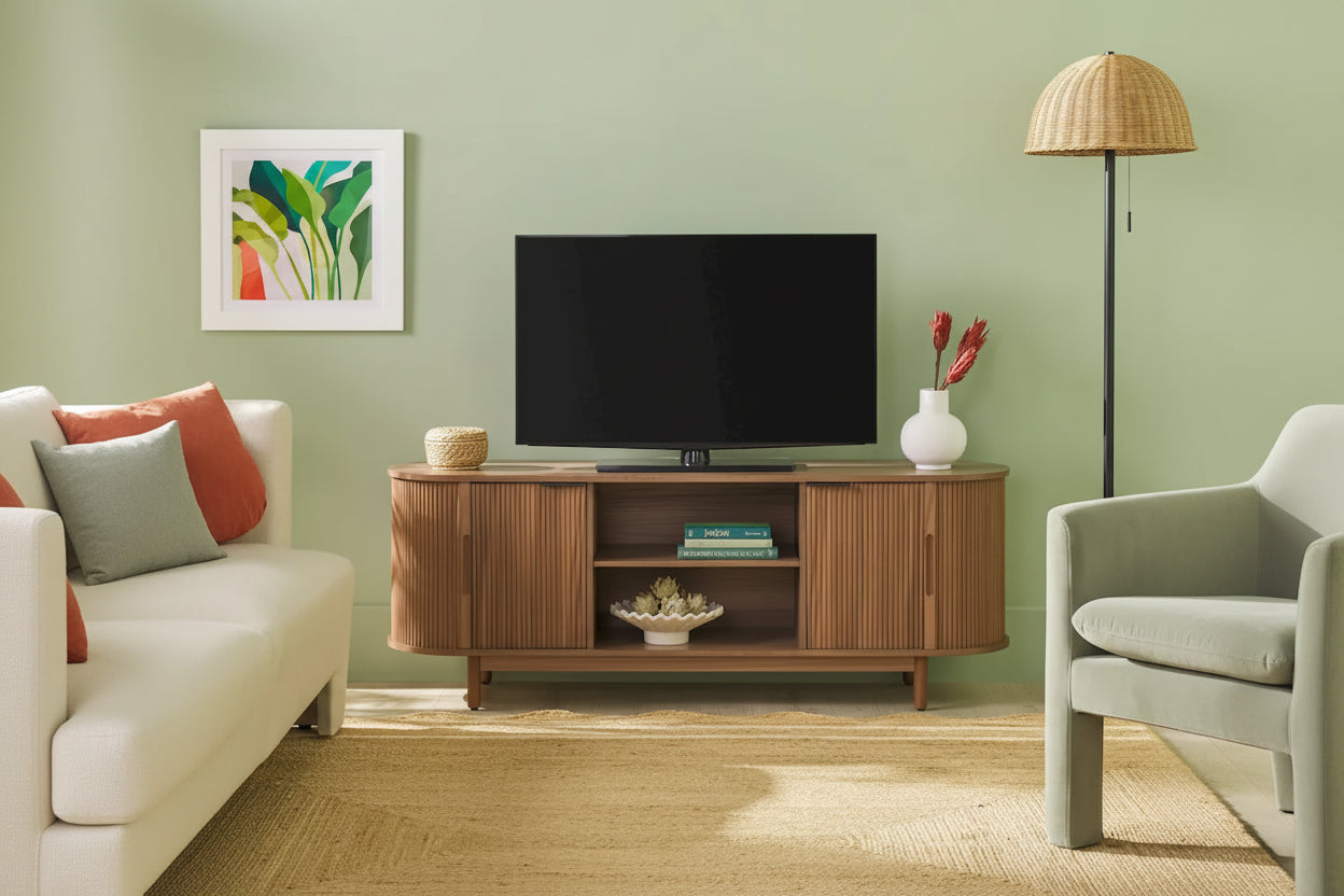 Middlebrook Modern Reeded 60-inch TV Stand with Rounded Edges