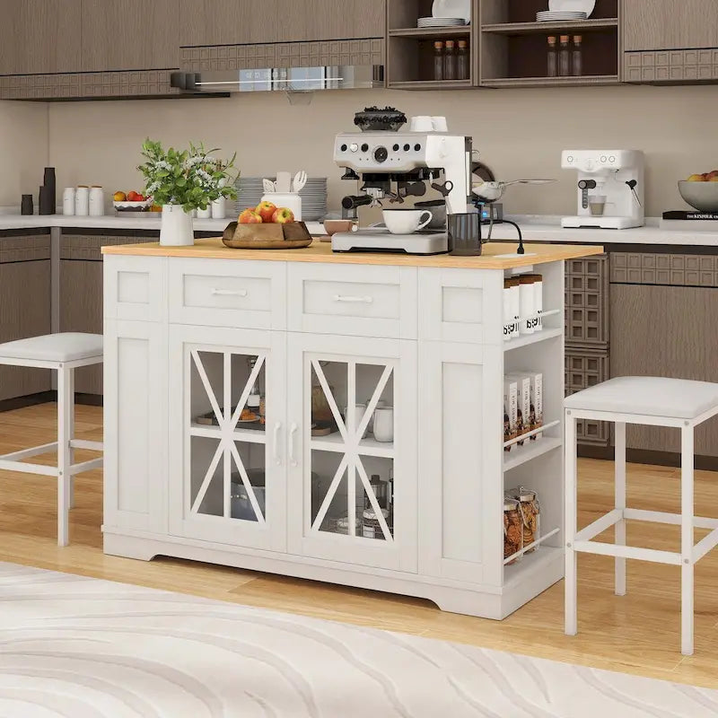 Tavolino da Caffè Cilindrico Rustico in Legno Impiallacciato – Naturale / Bianco / Rosso Chiaro e Naturale