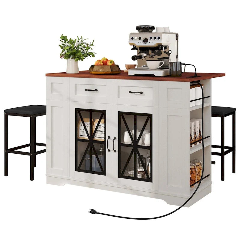 Tavolino da Caffè Cilindrico Rustico in Legno Impiallacciato – Naturale / Bianco / Rosso Chiaro e Naturale